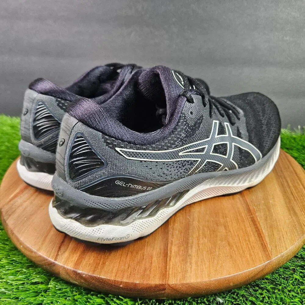 ASICS GEL-Nimbus 23 Shoes Mens Size 8.5 Black White Running Cushioned Sneakers